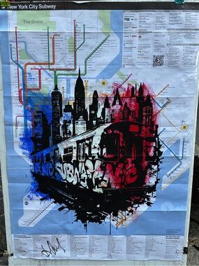Had Painted Original New York City Subway Map Artwork - Subway Train